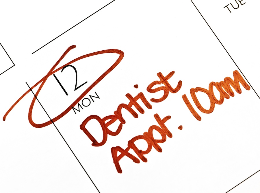 how often do i need to get a dental cleaning? dental cleaning on a calendar