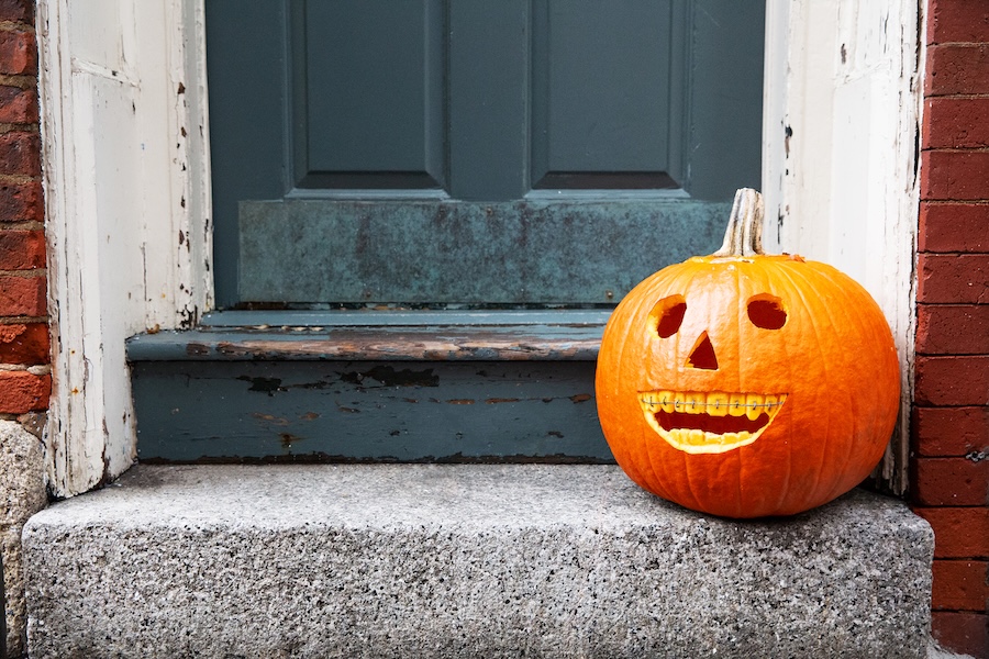 dentist in october, use benefits before year end, dental halloween jack o lantern